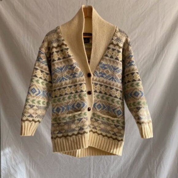 eddie bauer | neutral grandpa sweater | small - Picture 2 of 7